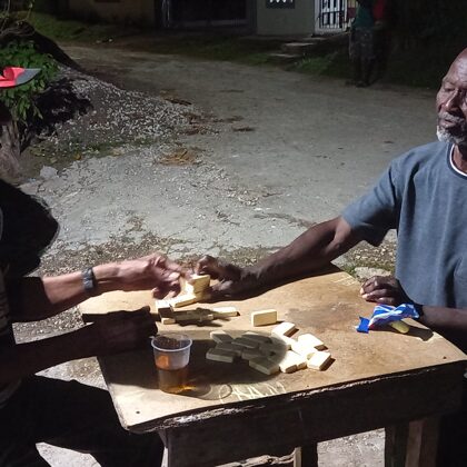 Playing dominoes
